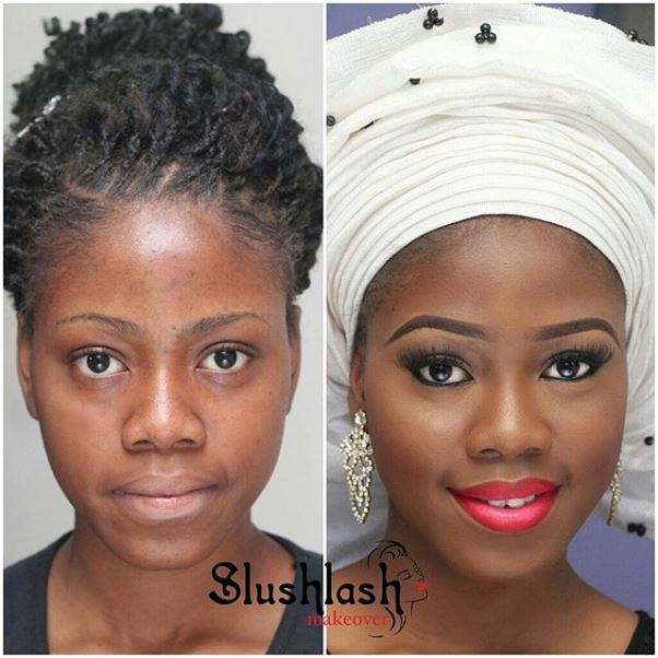 Nigerian Makeovers - Before and After Slushlash Makeover LoveweddingsNG