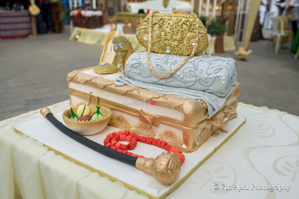 Nigerian Traditional Wedding - Afaa and Percy 7th April Photography LoveweddingsNG cake