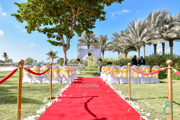 Nigerian Wedding in Dubai Aisle LoveweddingsNG Save the Date 1