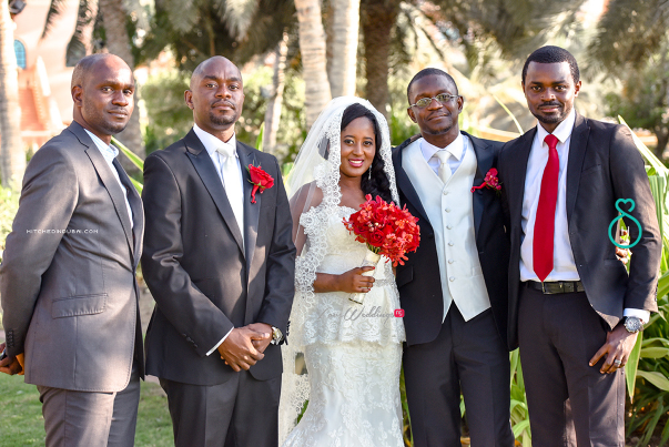 Nigerian Wedding in Dubai Bride, Groom and friends LoveweddingsNG Save the Date