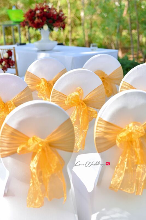 Nigerian Wedding in Dubai Chair Covers LoveweddingsNG Save the Date