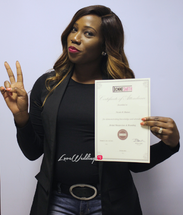 The Bridal Masterclass by Dionne Smith Academy - LoveweddingsNG Certificates 2