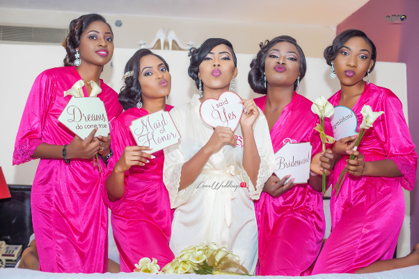 Nigerian Wedding - Joy and Jonathan Bride and Bridesmaids LoveweddingsNG