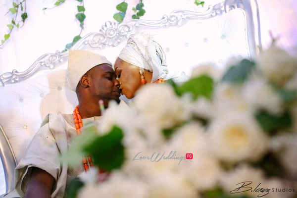 Davido's sister Coco weds Caleb Traditional Wedding Couple Kissing LoveweddingsNG