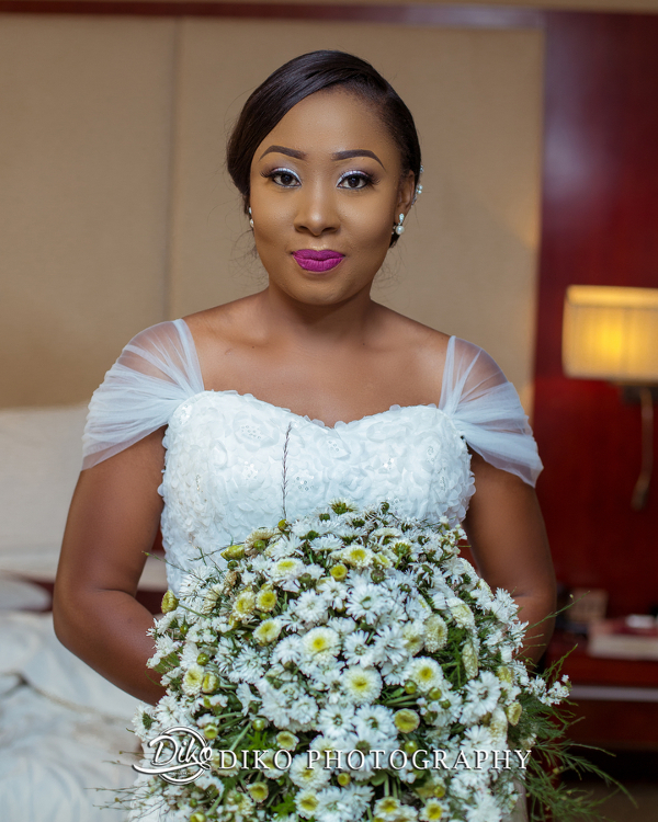 Nigerian Bride and Bouquet Grace and Pirzing LoveweddingsNG Diko Photography