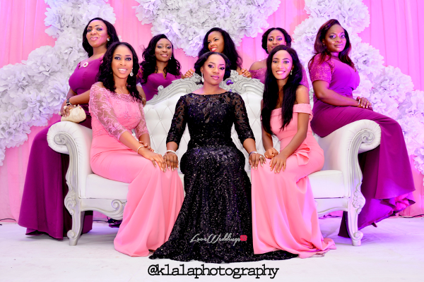 Nigerian Bride in Black and Bridesmaids in Purple Isioma and Ifeanyi LoveweddingsNG Klala Photography