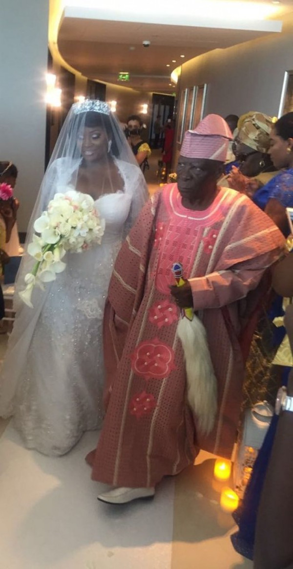 Tolu Oniru Tunde Demuren Dubai Wedding Bride and Father Aisle LoveweddingsNG 1