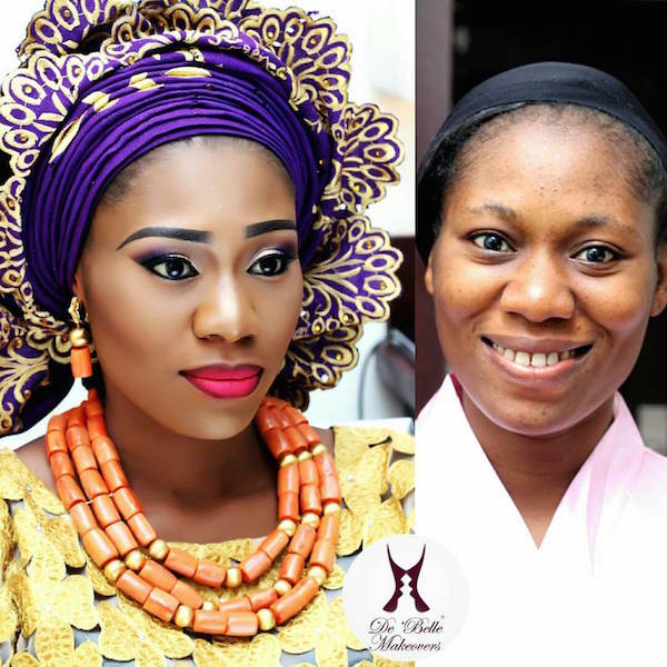 Nigerian-Bridal-Makeover-Before-and-After-De' Belle Makeovers-LoveweddingsNG