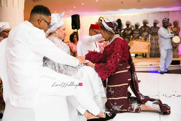 Nigerian Ghanaian Wedding Abi and Olivia Traditional Bride Parents Praying LoveweddingsNG