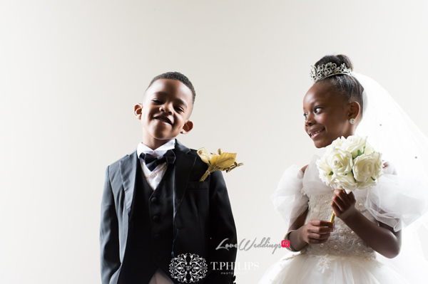 Nigerian Ghanaian White Wedding Abi and Olivia Little Bride and Page Boy LoveweddingsNG