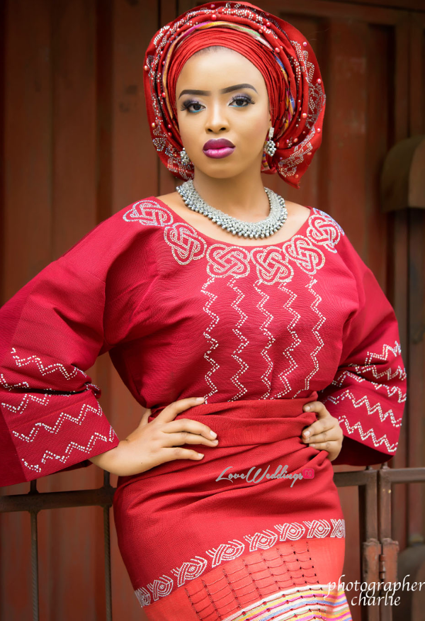 Nigerian Traditional Bride Red Aso Oke Inspiration LoveweddingsNG 1