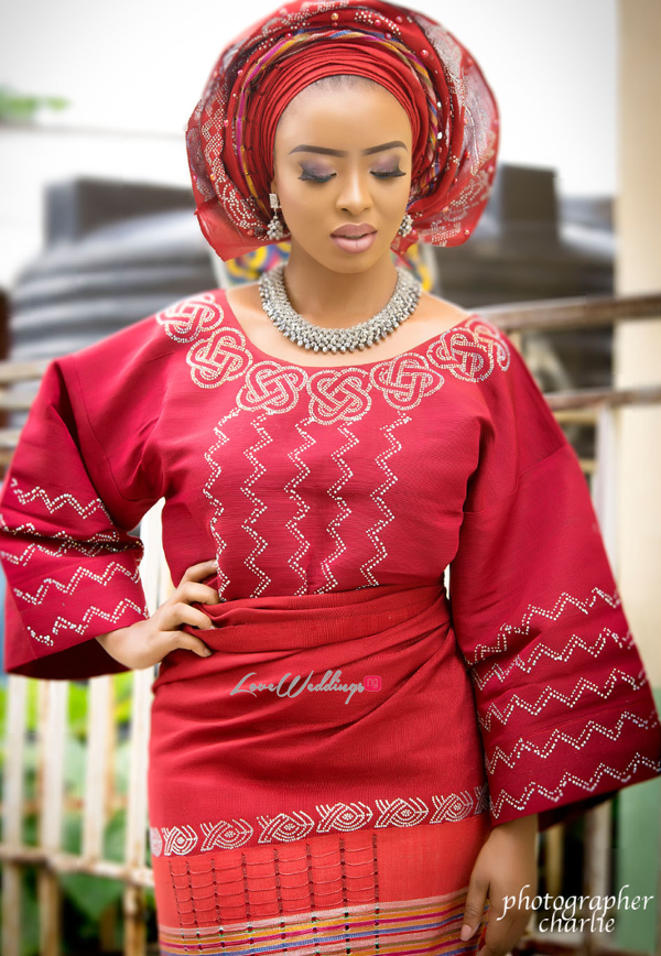 Nigerian Traditional Bride Red Aso Oke Inspiration LoveweddingsNG 2