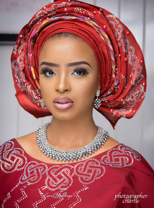 Nigerian Traditional Bride Red Aso Oke Inspiration LoveweddingsNG 4