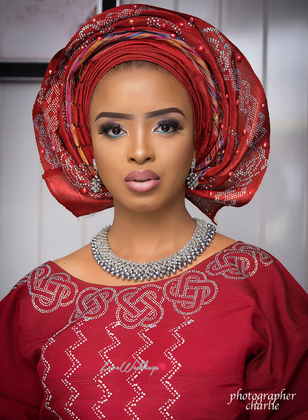 Nigerian Traditional Bride Red Aso Oke Inspiration LoveweddingsNG 6