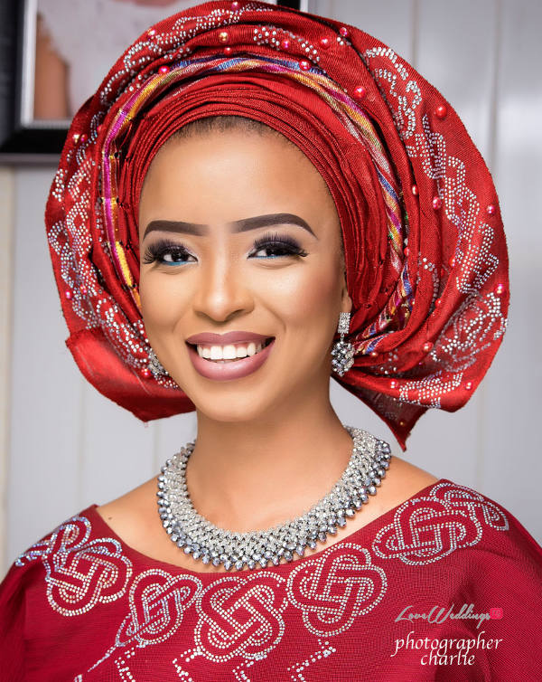 Nigerian Traditional Bride Red Aso Oke Inspiration LoveweddingsNG 8