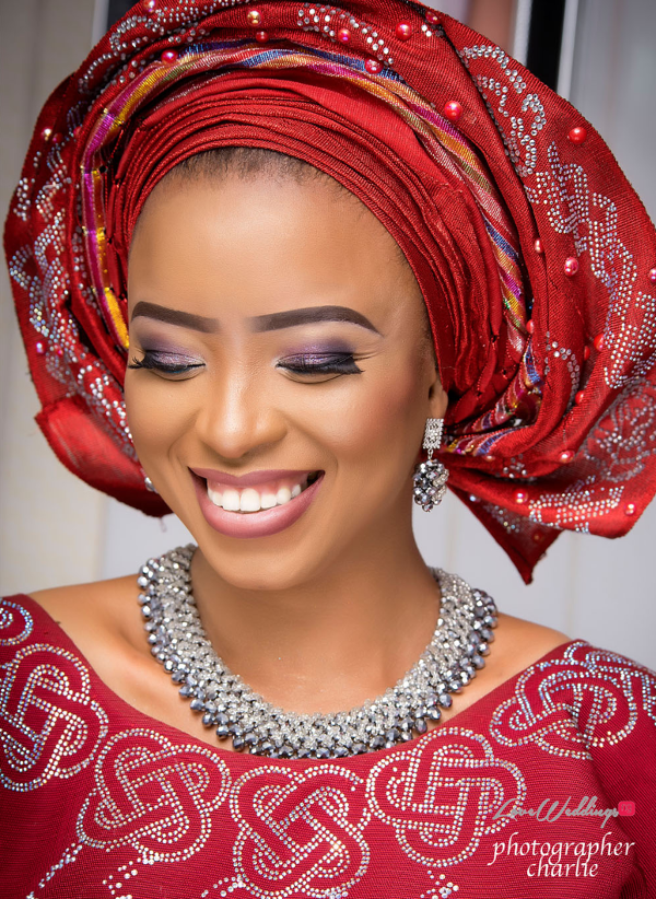 Nigerian Traditional Bride Red Aso Oke Inspiration LoveweddingsNG 9