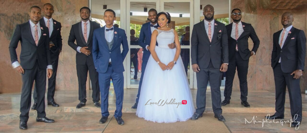 Nigerian Wedding Sandra and Obinna Groomsmen Solange Pose LoveweddingsNG