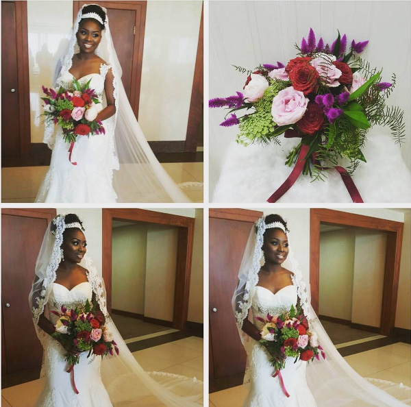 Onazi Ogenyi Sandra Ogunsuyi White Wedding Photos Bride Bouquet LoveweddingsNG