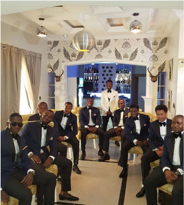 Onazi Ogenyi Sandra Ogunsuyi White Wedding Photos Groomsmen LoveweddingsNG