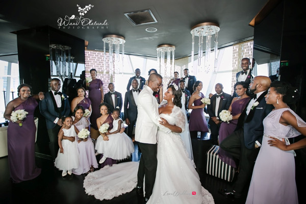 Tolu Oniru and Tunde Demuren Dubai Wedding Wani Olatunde LoveweddingsNG TSquared Couple and Bridal Train