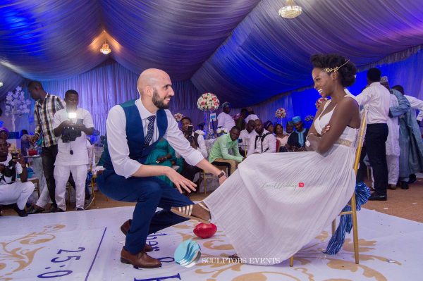 Esther and Kyrillos Yoruba Greek Wedding Garter Sculptors Event Planners LoveweddingsNG
