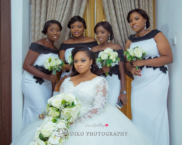 Nigerian Bride and Bridesmaids Bouquet Judith & Kingsley Diko Photography LoveweddingsNG