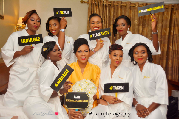 Nigerian Bride and Bridesmaids in Robes Olamide Smith Udeme Williams Klala Photography LoveweddingsNG