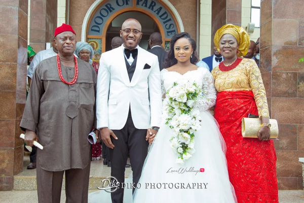 Nigerian Bride and Groom with Parents Judith & Kingsley Diko Photography LoveweddingsNG