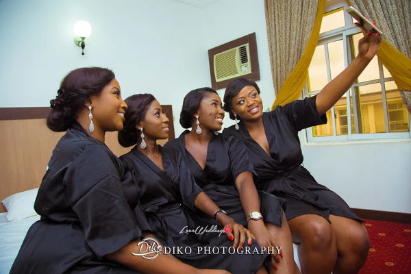 Nigerian Bridesmaids Robe Selfie  Judith & Kingsley Diko Photography LoveweddingsNG