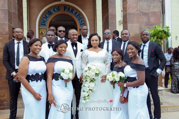Nigerian Couple and Bridal Train Judith & Kingsley Diko Photography LoveweddingsNG