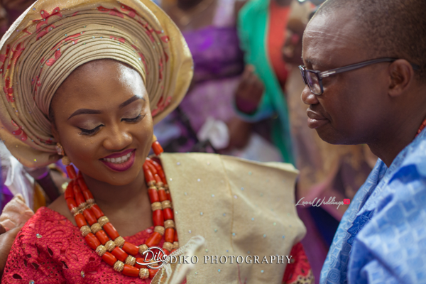 Nigerian Traditional Bride and dad tears Ekun Iyawo Adefunke & Adebola Diko Photography LoveweddingsNG