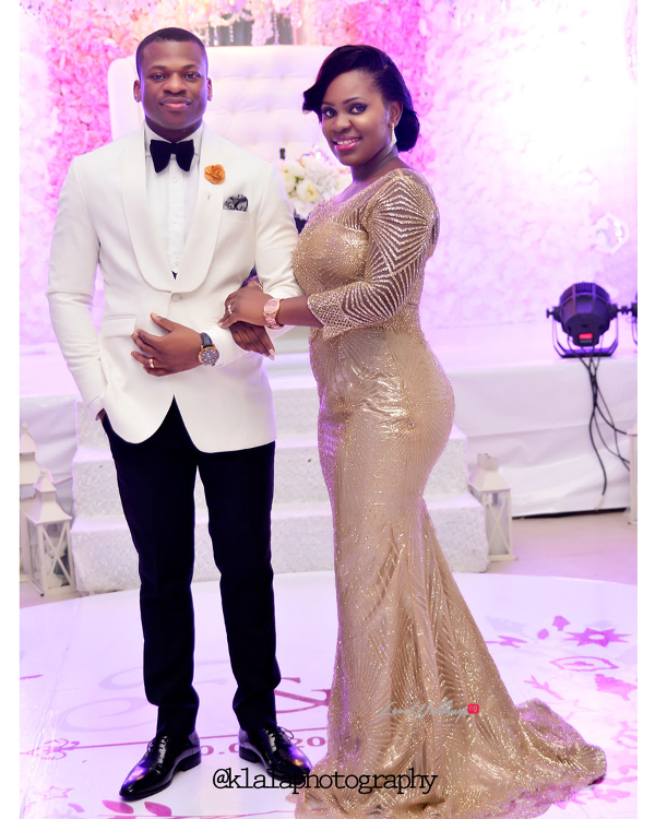 Nigerian White Wedding - Bride and Groom Folake and Ifeoluwa Reception Outfit Klala Photography LoveweddingsNG
