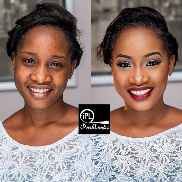 makeup before and after black women