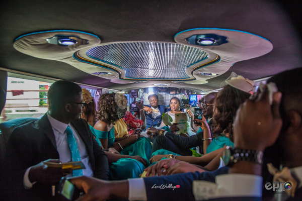 nigerian-couple-and-bridal-train-in-a-limousine-nkem-and-lanre-events-pro-loveweddingsng