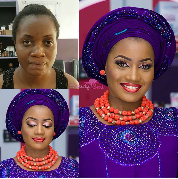Nigerian Bridal Makeup Before and After Beauty Seat LoveweddingsNG