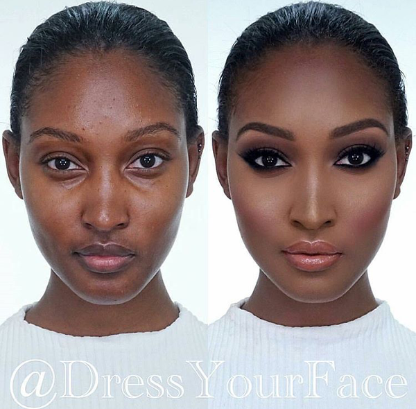 Nigerian Bridal Makeup Before and After Dress Your Face LoveweddingsNG