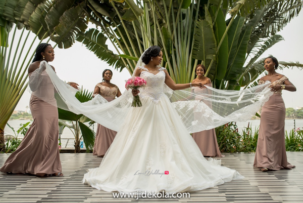 Nigerian Bride and Bridesmaids in Ankara tops - Prince Kasali and Olori Abisoye Jide Kola LoveWeddingsNG