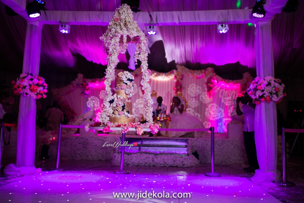 Nigerian Suspended Wedding Cake Grand Entrance - Prince Kasali and Olori Abisoye Jide Kola LoveWeddingsNG