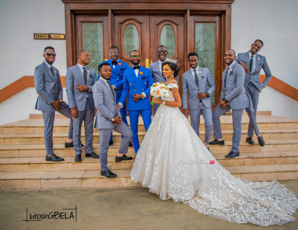 Nigerian Couple and Groomsmen Adetola Adeleke and Olapemi Awolola LoveWeddingsNG