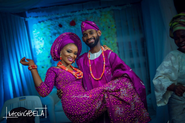 Nigerian Traditional Wedding Igbeyawo Bride and Groom Adetola Adeleke and Olapemi Awolola LoveWeddingsNG