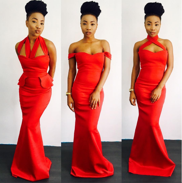 Mo Cheddah in The Lady in Red by Mo Cheddah.co Nigerian Wedding Guest Inspiration LoveWeddingsNG