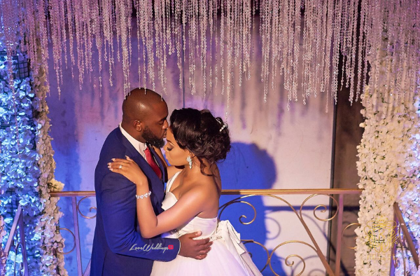 Nigerian Bride and Groom Forehead Kiss Wanni Fuga and Sam Wabara LoveWeddingsNG