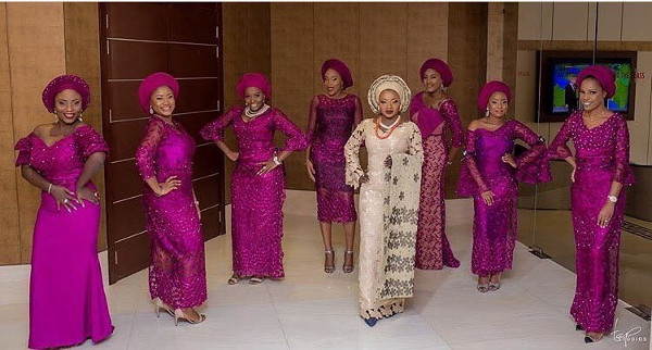 Nigerian Traditional Bride and Aso Ebi Ladies - #Tiad2017 Tap Studios LoveWeddingsNG