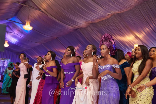 Nigerian Wedding Seno and Patrick Bouquet Toss Sculptors Events LoveWeddingsNG