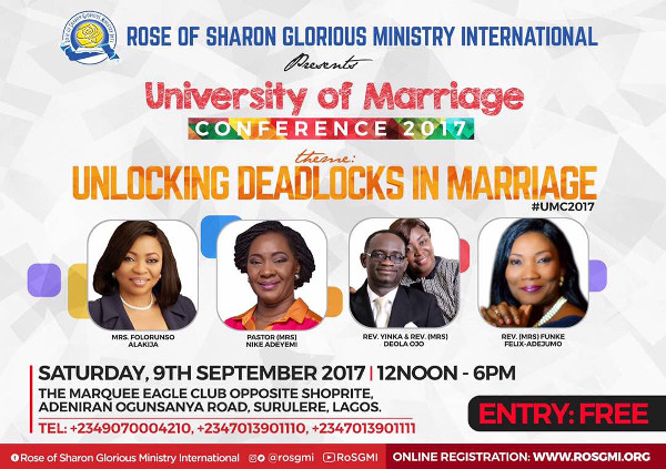 Unlocking Deadlock in Marriages featuring Pastor Nike Adeyemi, Funke Felix – Adejumo and more