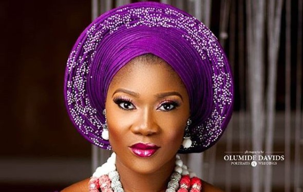 Nollywood’s Mercy Johnson-Okojie’s Purple Traditional Bridal Look is Elegant!