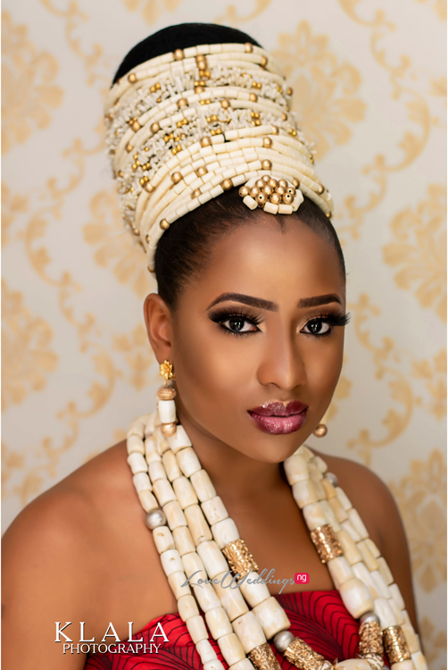 White Coral Beads & a Popping Lippie will be a Unique Igbo Bridal