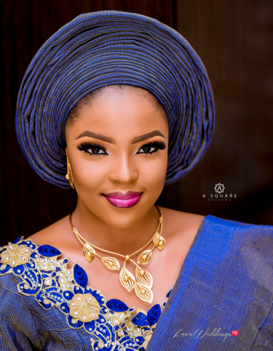 This traditional bridal look has us feeling all shades of blue ...