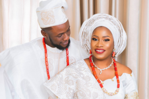 Funmi & Seyi looked stunning in white aso oke traditional outfits | # ...