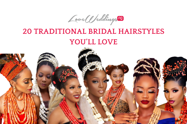 20 bridal hair styles for African traditional brides  with coral & ivory beads